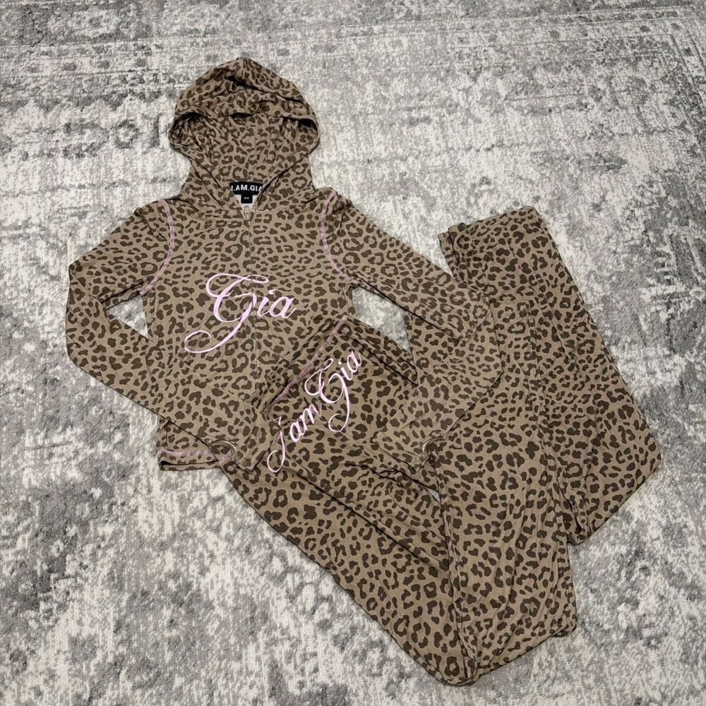 I.AM.GIA. Blare Hoodie & Trackpants Set Mocha Leopard XS